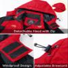 MAGCOMSEN Winter Coats for Men Windbreaker Water Resistant Ski Snowboard Jacket Fleece Lined Warm Parka Work Sport Outerwear Red, S view 4