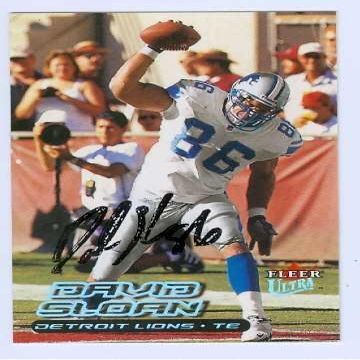 Sports Memorabilia Autograph Warehouse 32223 David Sloan Autographed Football Card Detroit Lions