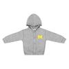 College Baby NCAA Officially Licensed Snap Hooded Jacket - Michigan Wolverines Block M Logo - Oxford - 2T view 1