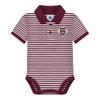 Creative Knitwear College Baby Harvard Crimson University Crest Striped Polo Bodysuit, Maroon/White, for Boys & Girls, 6-9 Months view 1
