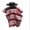 Sharpshooter Clint Eastwood Western Black Cowboy Hat & Red Poncho Set (XX-Large Black Hat & Red Poncho, XX-Large Black Hat & Red Poncho) view 2