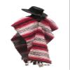 Sharpshooter Clint Eastwood Western Black Cowboy Hat & Red Poncho Set (XX-Large Black Hat & Red Poncho, XX-Large Black Hat & Red Poncho) view 4