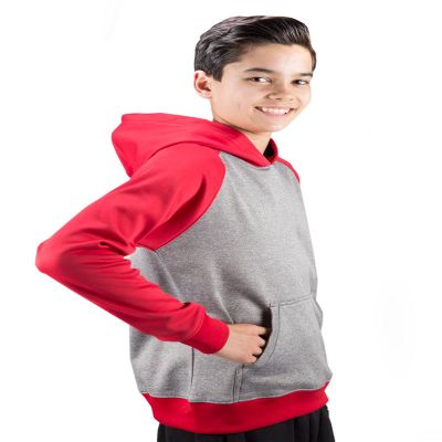 Covalent Activewear Youth Ringer Hoody-9902-YL Scarlet