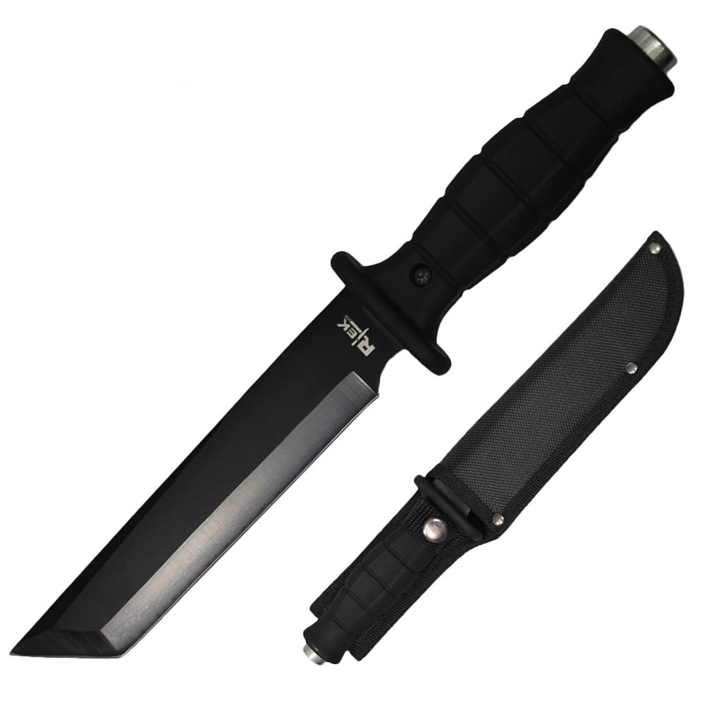 12" Rtek Tactical Tanto Blade Hunting Knife with Sheath Fixed Blade Good for Camping Hunting Survival Indoor and Outdoor Activities Mens Gift