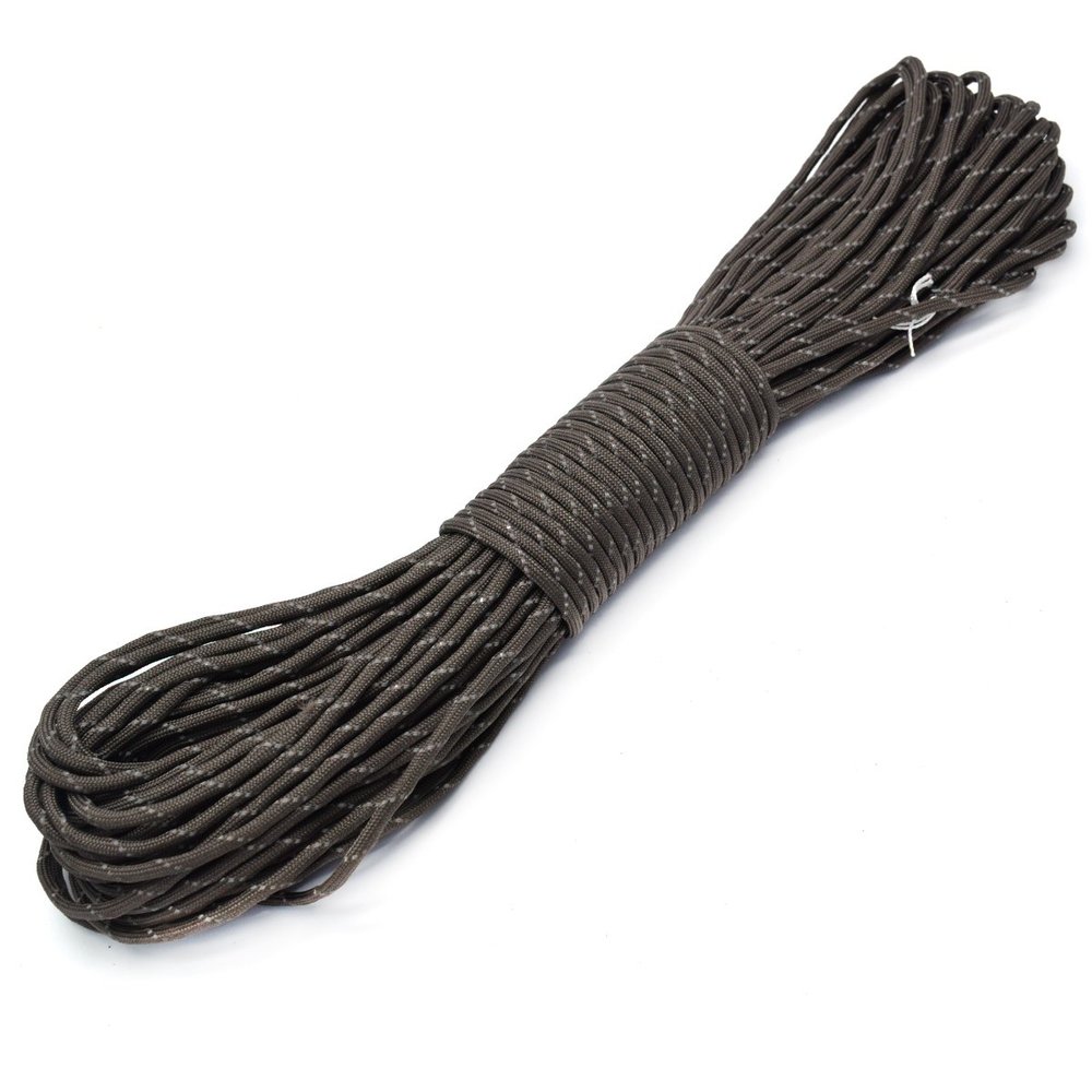 100FT Reflective Paracord 7 Core Parachute Cord (10# Olive Green)