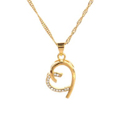 24K Gold Plated Rhinestone Pendant Heart Necklace Jewelry