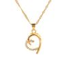 24K Gold Plated Rhinestone Pendant Heart Necklace Jewelry view 1