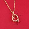 24K Gold Plated Rhinestone Pendant Heart Necklace Jewelry view 2