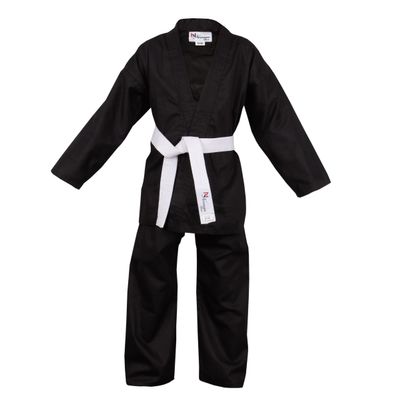 Norman Black Children's Karate Suit Free White Belt Kids Karate Suit (Black, 110cm)