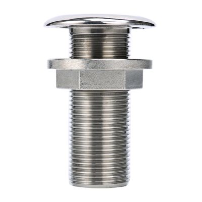 Amarine-made Straight Thru-Hull Valve Fitting Fully Threaded Stainless Steel 316 Boat Thru Hull for 3/4-Inch Interior Diameter Hose Thru Drain Boat Hose