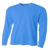 A4 Men's Birdseye Mesh Crew Long Sleeve Tee, Electric Blue, X-Small view 1