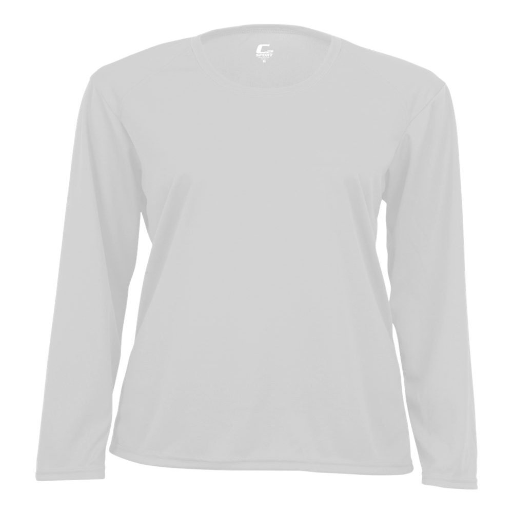 Badger Sport C2 White Ladies Small Long Sleeve Wicking Tee
