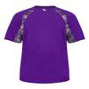 Badger Sport Purple Digi-Camo Adult SM Short Sleeve view 1