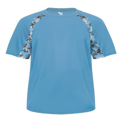 Badger Sport Columbia Blue Digi-Camo Youth Large Short Sleeve