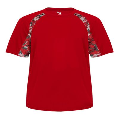 Badger Sport Red Digi-Camo Adult Large Short Sleeve