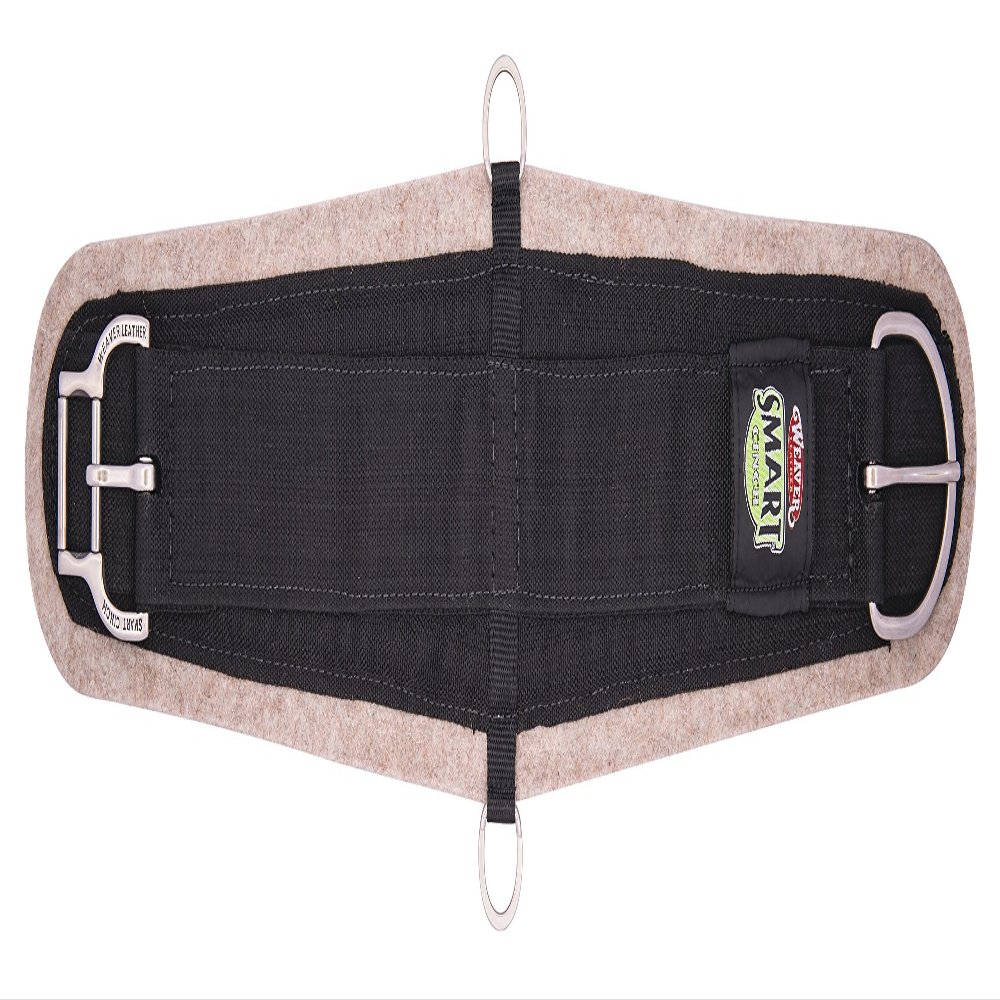 Weaver Leather Wool Blend Felt Lined Roper Smart Cinch, Black, 32"