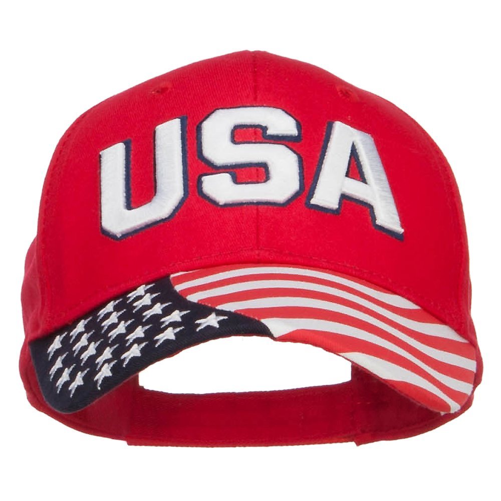 3D USA Flag Cotton Twill Cap - Red OSFM