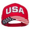 3D USA Flag Cotton Twill Cap - Red OSFM view 1
