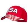 3D USA Flag Cotton Twill Cap - Red OSFM view 2