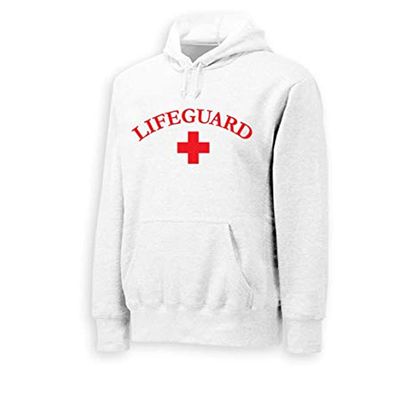 VLX Lifeguard Sweatshirt Hoodie with Logo, White, Large