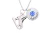 DistinctlyIvy Ice Skater Necklace - Personalized Name, Birthstone Color - Laser Engraved Disc - Little Girls Winter Skating Gift - DGR-15mm view 1