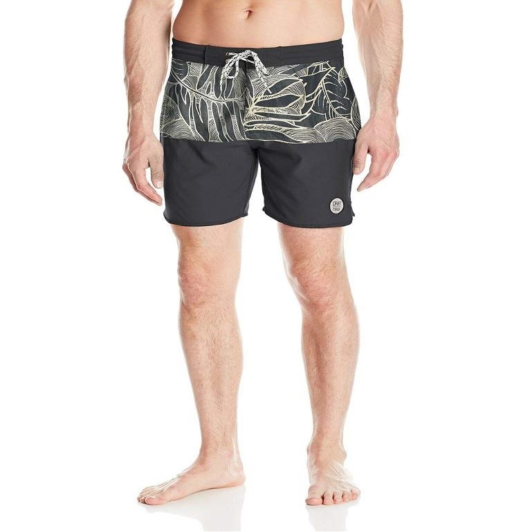 Drift Men's Rincon Board Shorts, Waves/Leaves Brown, 32