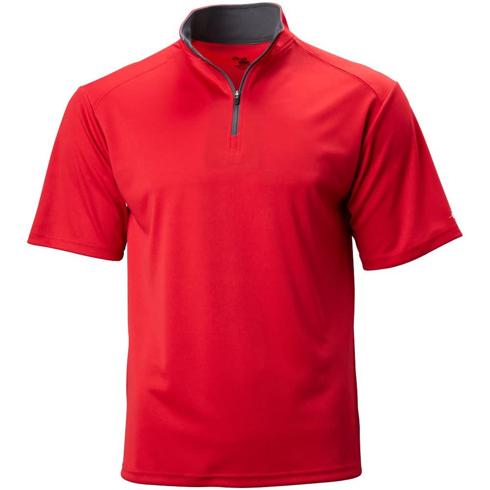 B-Core S/S 1/4 Zip Red/Graphite X-Large