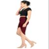 Simlu Womens Drape Up Stretchy Asymmetrical High Low Short Mini Bodycon Pencil Skirt Burgundy X-Large view 4