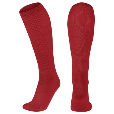 CHAMPRO Multi-Sport Athletic Compression Socks for Baseball, Softball, Football, and More, Scarlet, Small