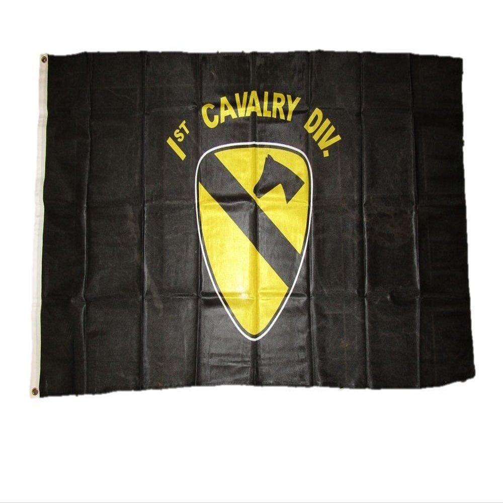 3x5 Black 1st Cavalry Division Knitted Nylon Flag 3'x5'