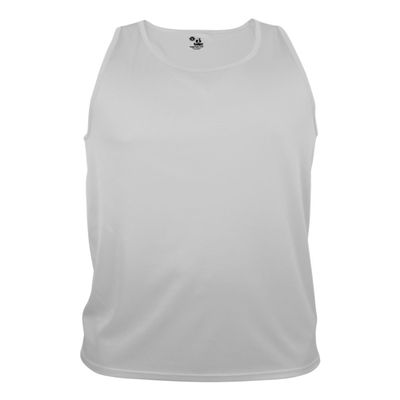 Badger Sport White Adult XL Athletic Sleeveless Wicking Tank Top