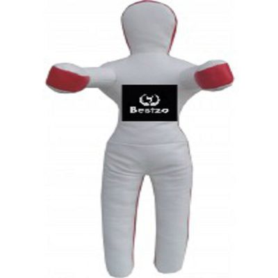 Bestzo MMA Jiu Jitsu Judo Punching Bag Grappling Dummy White Standing Position Synthetic Leather- 59 inches