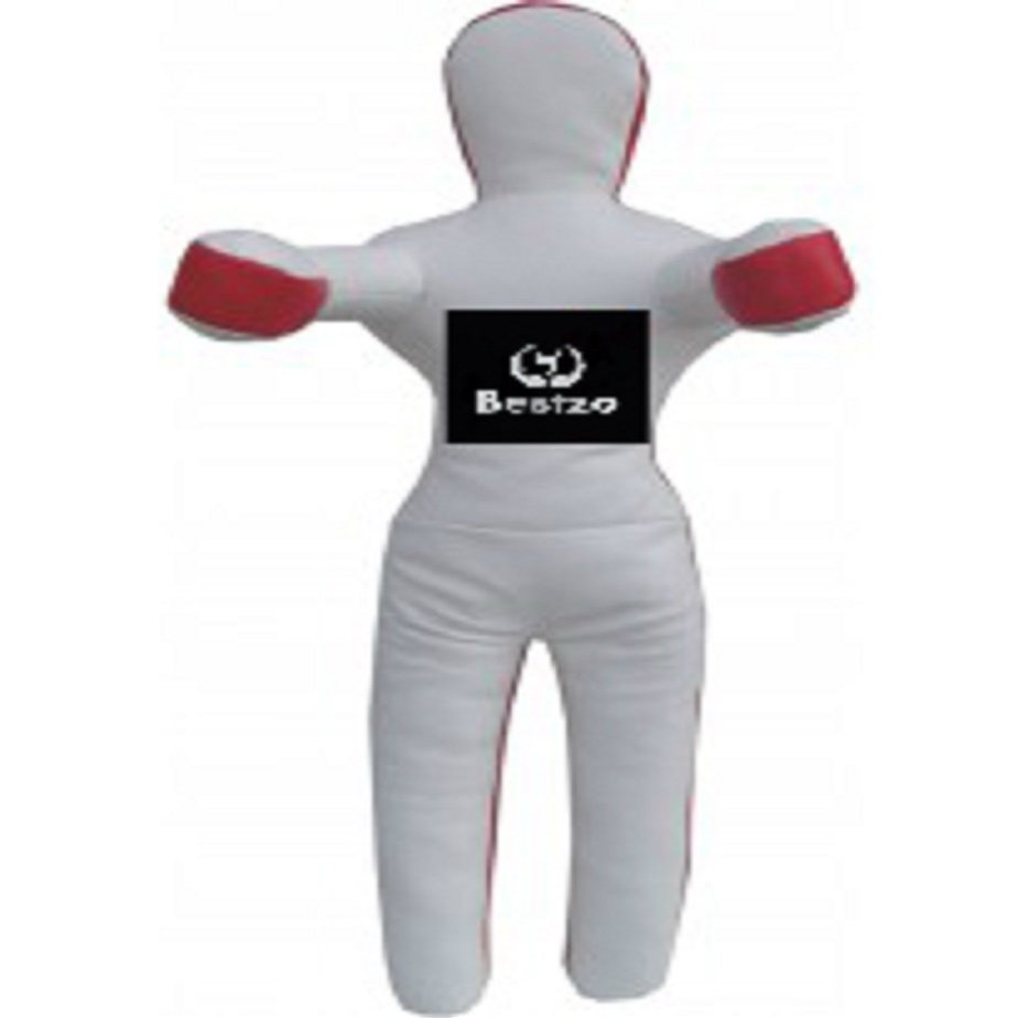 Bestzo MMA Jiu Jitsu Judo Punching Bag Grappling Dummy White Standing Position Synthetic Leather- 59 inches