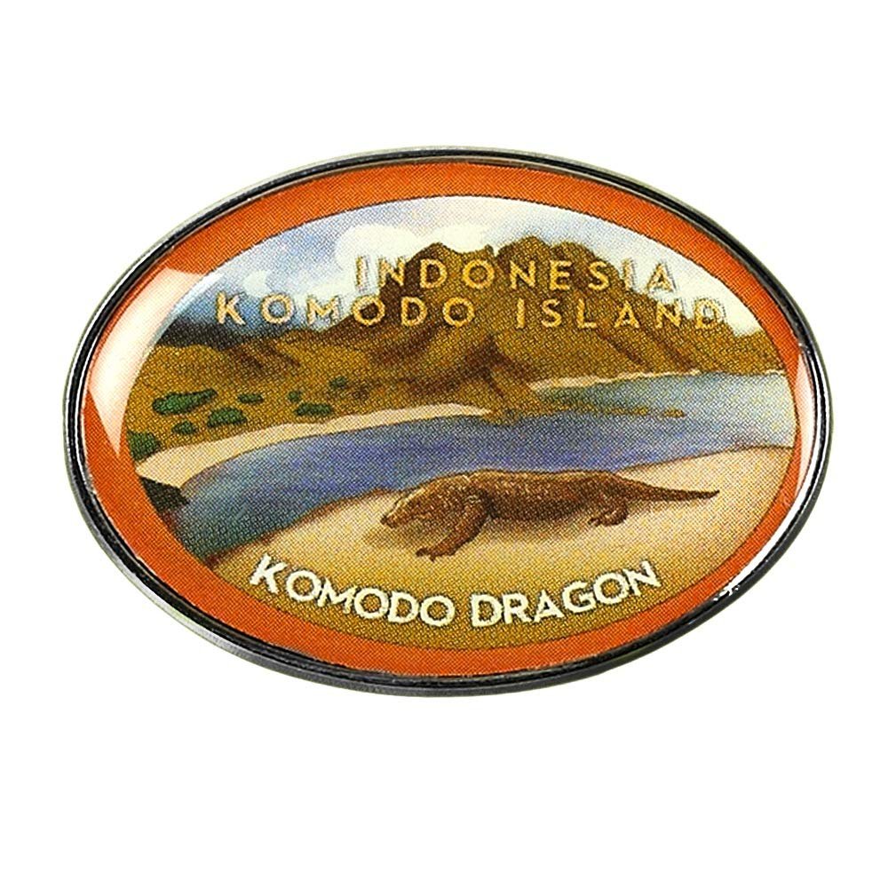 Collectible Novelty Pin for Backpack, Scarf - Made From Jeweler Class Metal - Spartan and the Green Egg Explorer Pin Series: Komodo Island, Indonesia (45)