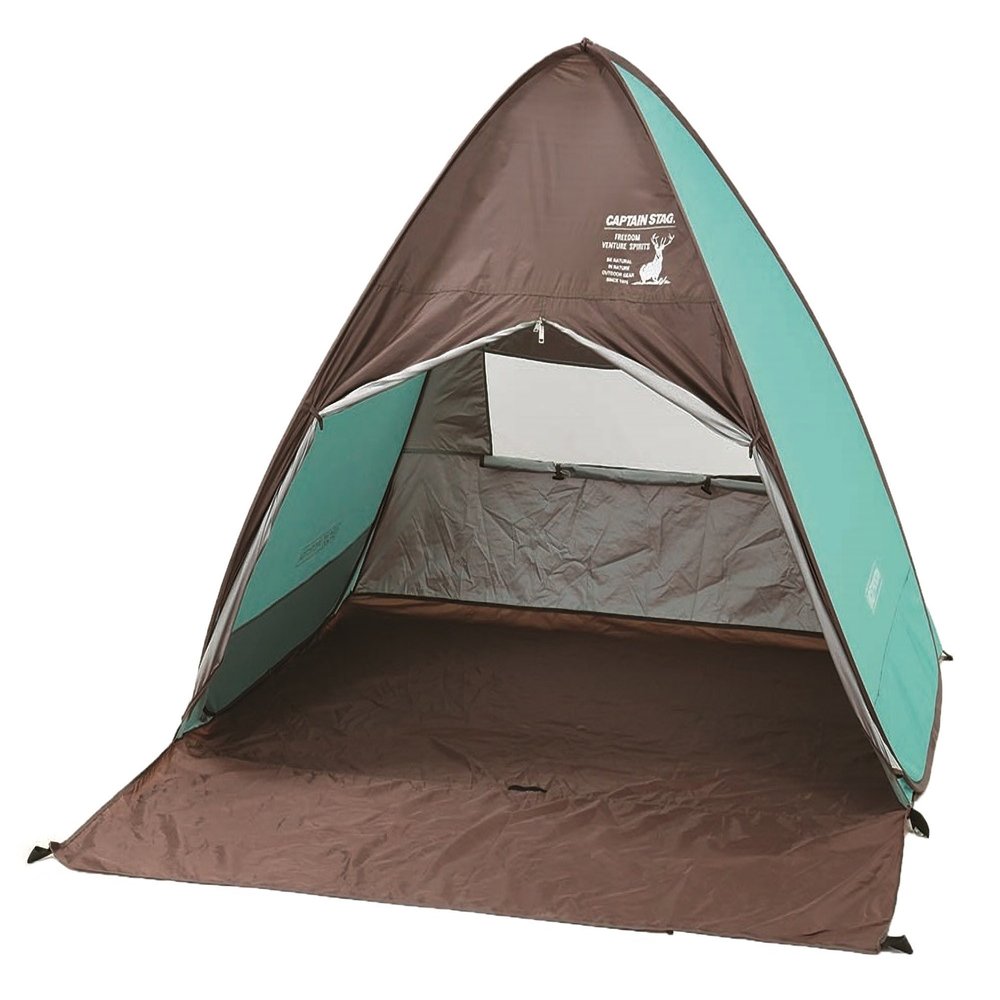 Captain Stag UA-31 Sun Shade, Beach Tent, CS Charman, Pop-up Tent, Full Closure, Mint Green, 78.7 x 86.6 x 51.2 inches (200 x 220 x 130 cm)