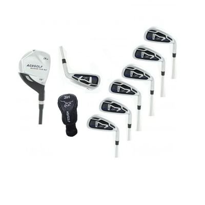 AGXGOLF Boy's Magnum All Graphite Series Irons Set: w/ 3 Hybrid + 5, 6, 7, 8 & 9 Irons + PW + Bonus Sand Wedge US Built