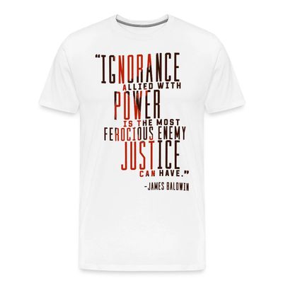 Anti-Trump Enemy of Justice Quote Men's Premium T-Shirt White