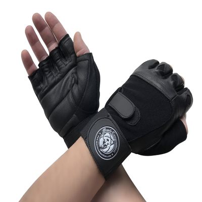 Muscle Composition Gym Gloves with Wrist Support for Gym Workout, Crossfit,Weightlifting Black/White. Premium Quality Materials. (Black, Small)