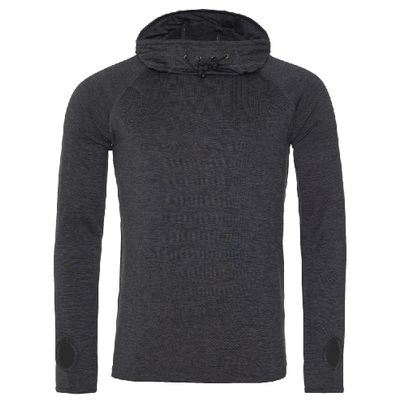Awdis Just Cool Mens Cowl Neck Long Sleeve Baselayer Top (M) (Black Slate Melange)