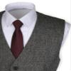 Ruth&Boaz 2Pockets 5Buttons Wool Herringbone Tweed Business Suit Vest (XXXL, Tweed Black) view 3