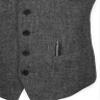 Ruth&Boaz 2Pockets 5Buttons Wool Herringbone Tweed Business Suit Vest (XXXL, Tweed Black) view 4