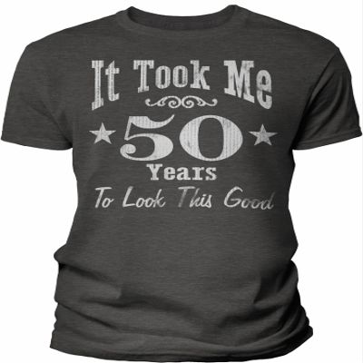 50th Birthday Gift Shirt for Men - It Took Me 50 Years to Look This Good - Dk. Heather-4X