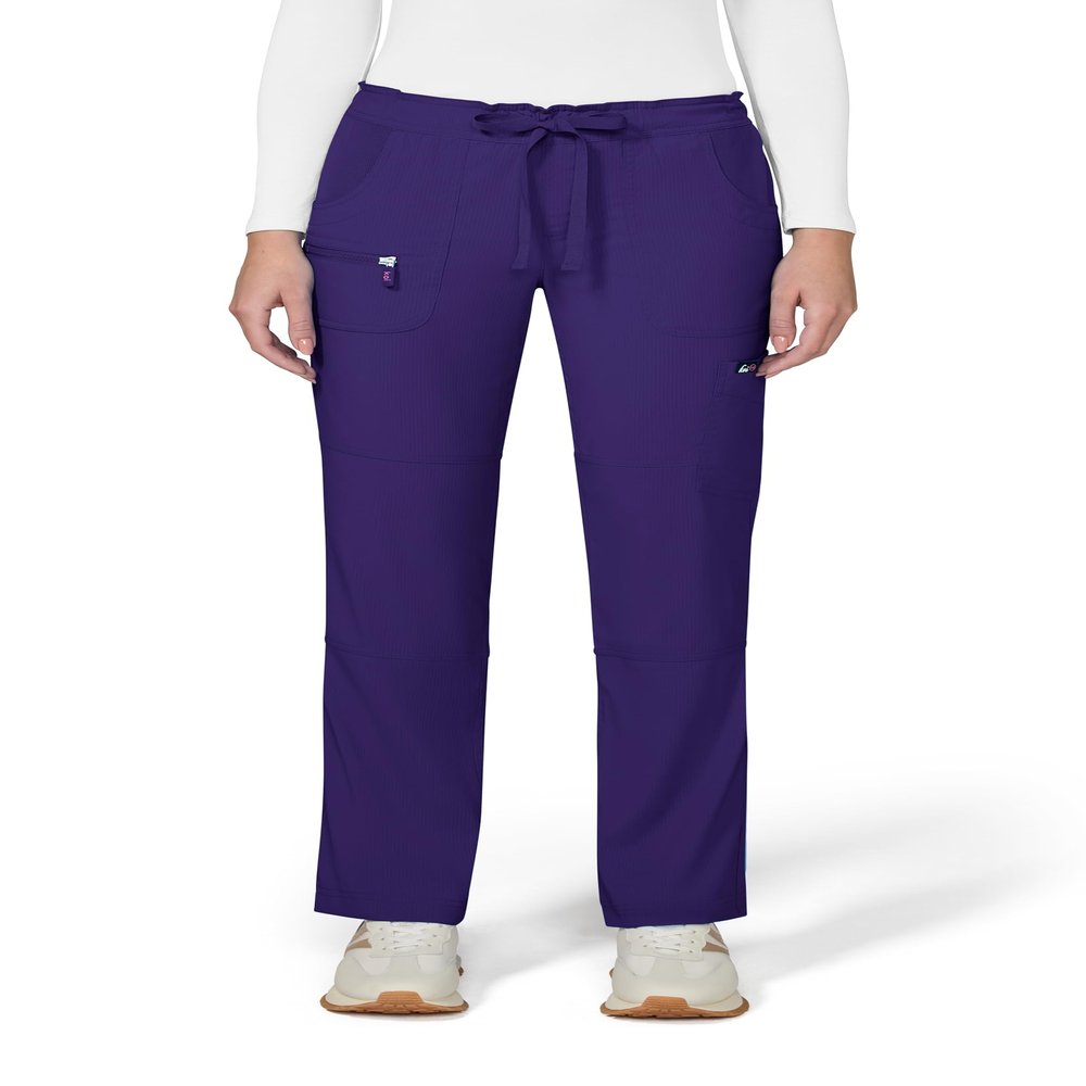 KOI Lite Peace Women's 6-Pocket Stretch Scrub Pants Grape Small