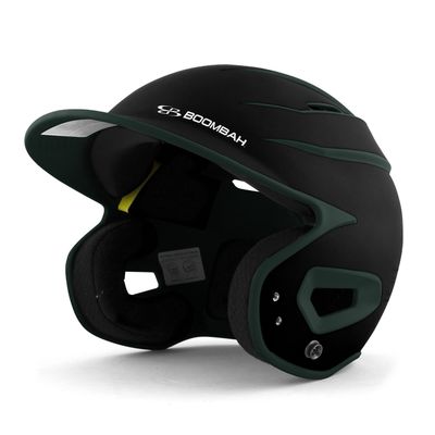 Boombah DEFCON Batting Helmet Sleek Profile Black/Dark Green - Size Senior 7" - 7 3/4"