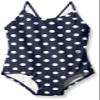 Kanu Surf Girls' Daisy Beach Sport 1-Piece Swimsuit, Suzie Navy Dot, 8 view 1