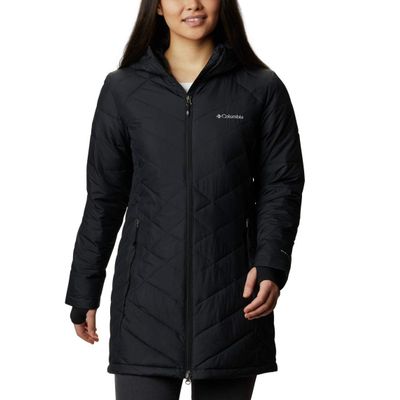 Columbia Women's Heavenly Long Hooded Jacket, Black, 3X