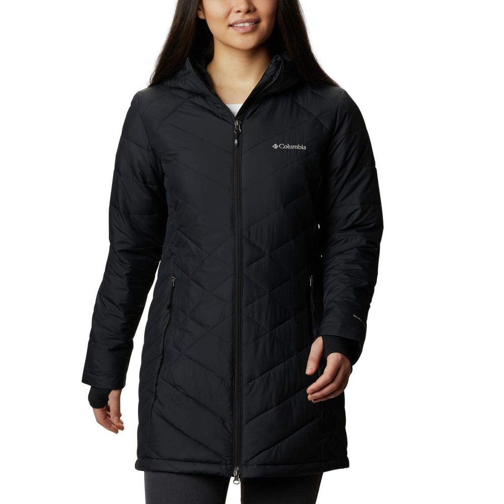 Columbia Women's Heavenly Long Hooded Jacket, Black, 3X