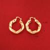 24K Gold Twist Round Hoop Earring African Ethiopian Jewelry Women Earring view 2