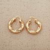 24K Gold Twist Round Hoop Earring African Ethiopian Jewelry Women Earring view 4