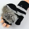 LerBen Women Winter Gloves Wool Fingerless Texting Gloves with Mitten Cover view 2